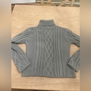 Barami gray cable knit turtleneck sweater medium